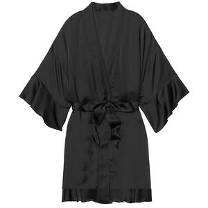 Knotty Lounge Robe in Black, Size S/M​​​​​​​​​​